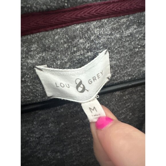 Lou & Grey Gray Cowl Neck Long Sleeve Pullover Sweatshirt M - Picture 3 of 4